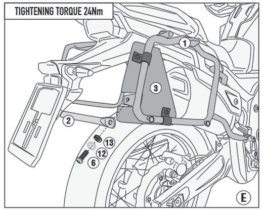 VOGE Valico 525 DSX (24)  Portamaletas lateral específico para maletas MONOKEY®