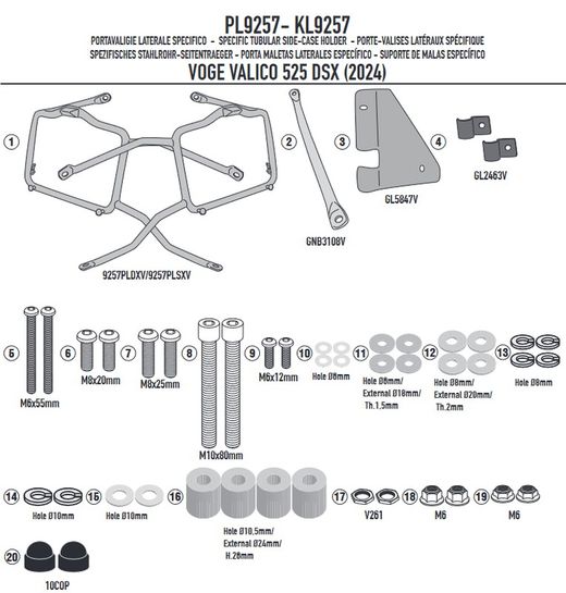 VOGE Valico 525 DSX (24)  Portamaletas lateral específico para maletas MONOKEY®